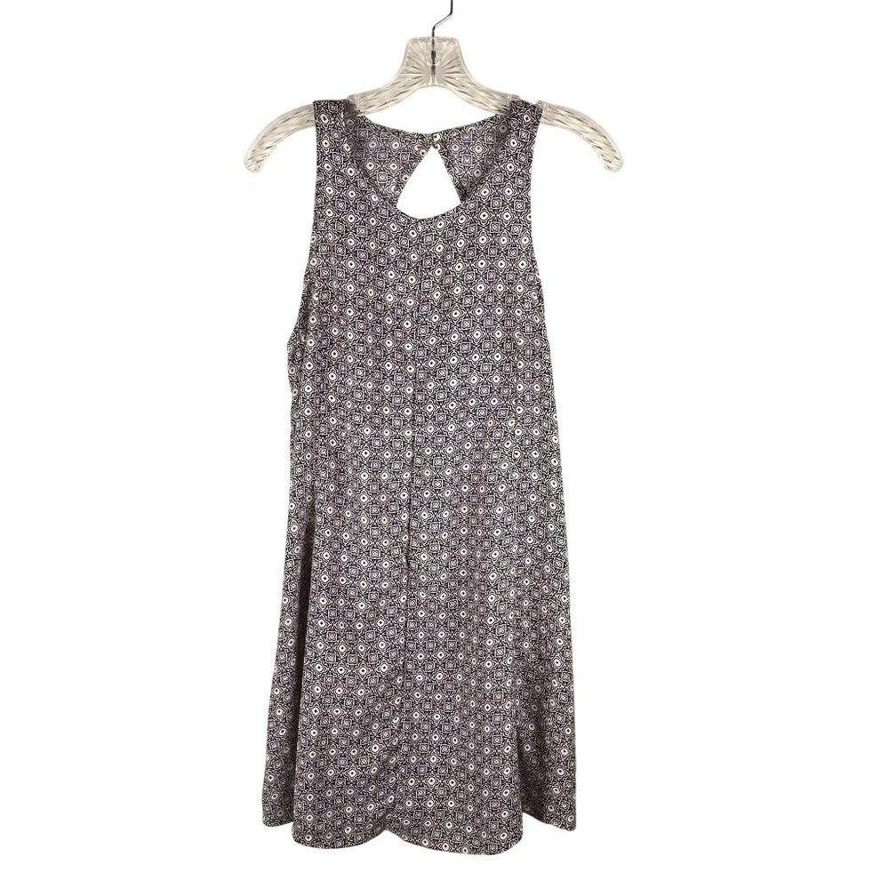 Abercrombie & Fitch Dress Black White Sleeveless Printed Keyhole Back  jh1846